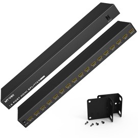 MT-VIKI 4K HDMI Splitter 1 in 16 Out, 16 Ports Powered HDMI Splitter 1x16 Support 3D 4Kx2K Full HD Installable for 1U Rack