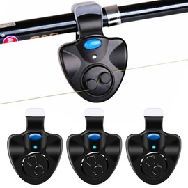 DASIAUTOEM Electronic Bite Alarm Sensitive Fishing Bite Alarm Pack of 3 Electronic Bite Alarm Luminous Indicator Swinger Vibration on the with LED Light Indicator Easy to Install