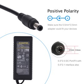 24V 2A Power Supply - COOLM AC DC 24 Volt 2 Amp 2000mA 1.8A 1.5A 1.3A 1.2A Adapter DC Interface Size 5.5 x 2.5mm for LED Strip Light Pump Fan CCTV Security System