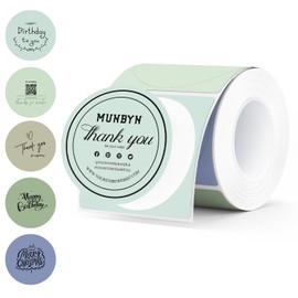 MUNBYN 2 Inch Circle Thermal Labels, Multicolor Thermal Label Stickers for Custom Logo, Candle, 150 Sheets/1 Roll