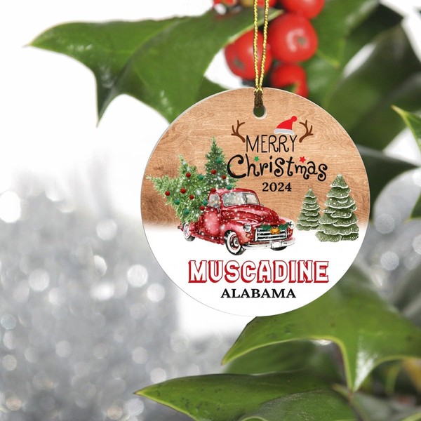 Christmas Tree Ornaments 2024 - Muscadine Alabama Ornament Hometown Custom