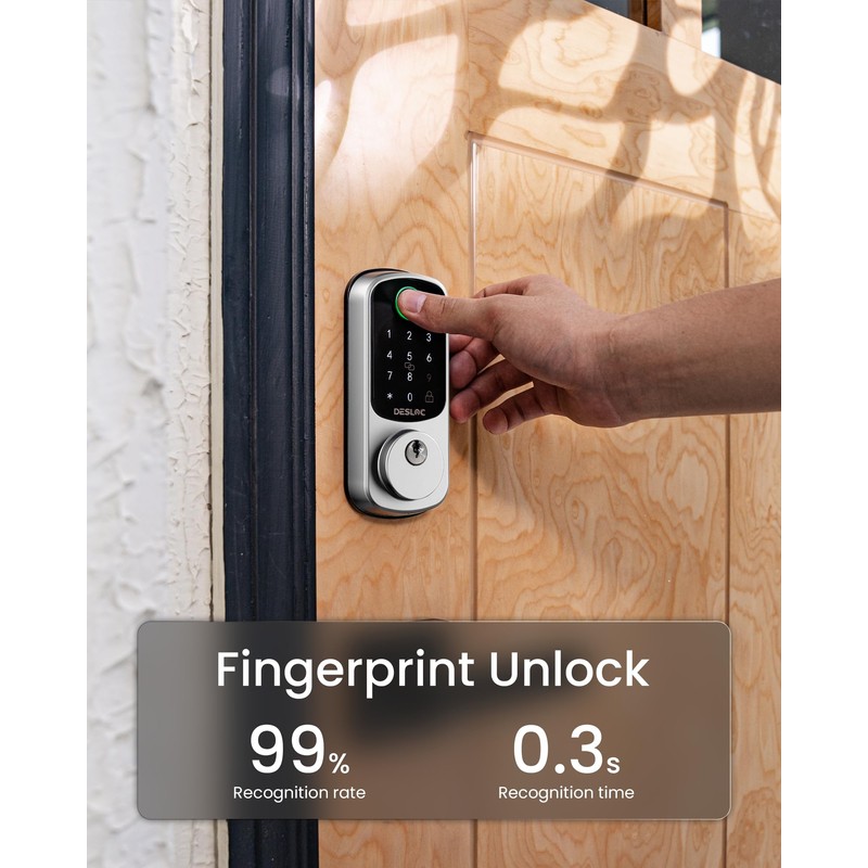 DESLOC Smart Door Lock B200, Smart Deadbolt Lock, Keyless Entry