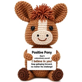 Funny Positive Crochet Pony Regalos de cumpleaños para mujeres y hombres – Cuidado personal para aliviar el estrés, apoyo para animar, regalos de graduación para mejor amiga, hermana