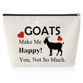 Goat Gifts for Women Makeup Bag Goat Themed Gifts Animal Lover Gifts for Women Christmas Birthday Presents for Girl Best Friend Sister Daughter Granddaughter Goat Lover Gift Travel Makeup Pouch