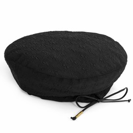 UNDERCONTROL Classic Round Shape Brass Tube Label Size Adjustable Unisex Painter French Beret Korea Hunting Hat, FLOWER BUBBLE BLACK, M - L