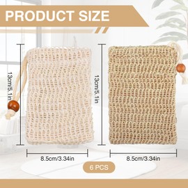 Katyjun Pack of 6 Soap Bags for Solid Soap, Soap Bag for Showering