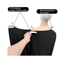 Hospital Gowns for Women Post Shoulder Surgery Dress Tear Away Snap Long Sleeve Dress Nursing Gowns (black, 3XL)