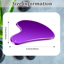 Nuanchu Stainless Steel Gua Sha Facial Tools Lymphatic Drainage Massager Guasha for Face Metal Gua Sha Skin Self Care Gifts Face Sculpting Guasha for Body Eyes Jawline Shaper with Pouch (Purple)