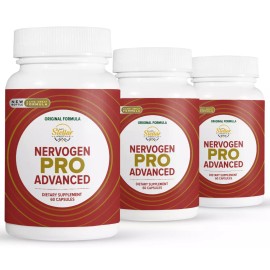 Nervogen Pro 3 Pack Nervogen Pro Advanced, soporte nervioso para neuropatía-60 Cápsulas x3