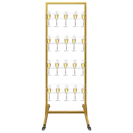Royxen Champagne Wall Holder, Champagne Tower, Wine Glass Stemware Rack, Metal Champagne Flutes Display Stand (Large)