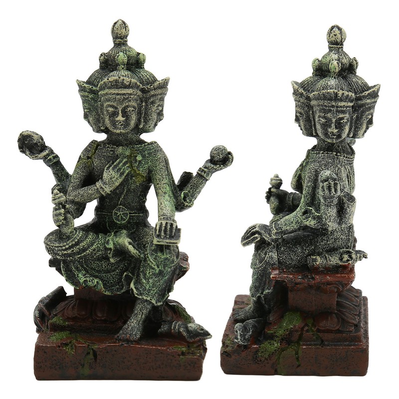 Aquarium Buddha Statue Decoration Resin Aquascaping Fish Tank Meditating Buddha
