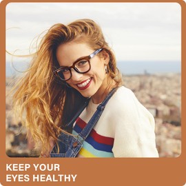 OPTOFENDY Oversized Blue Light Blocking Glasses for Women, Anti Eyestrain & UV Protection Square Computer Eyeglasses