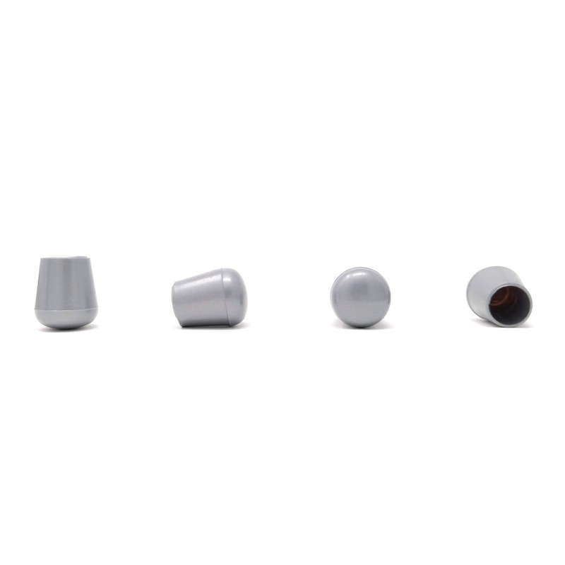 13mm Rubber Feet, Grey Tube End Caps, Pack of 4