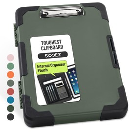 Sooez Toughest Clipboard with Storage, Internal Pen Pouch Included, Letter/ A4 Size, Shockproof Heavy Duty Plastic Clip Boards 8.5x11”, High Capacity Clipboards Box Case for Contractor Trucker Driver