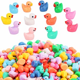 DZTIAN 15 Colors 150 Mini Resin Duck Garden Duck Class Activity Micro Landscape Decoration Ducklings Toy House Prank Christmas DIY Decoration Craft Birthday Party
