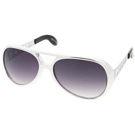 zeroUV Large King Of Rock & Roll Aviator Sunglasses 63mm (Silver/Lavender)