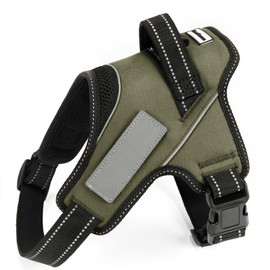 Liberte harness Dog Harness, Non-Choking, Place for Name Tag, Recommended by Dog Trainers (Size M, Dark Green)