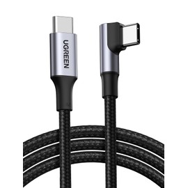 UGREEN UGREEN USB C auf USB C Kabel 100W Winkelstecker USB-C USB-C Ladekabel 5A/20V kompatibel mit MacBook Pro 2020 MacBook Air 2020, Dell XPS15, iPad Mini 6, iPad Pro 2020, Surface Pro 7/Book 3 usw. (2m)