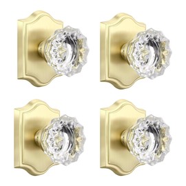 Leydebong 4 Pack Gold Single-Sided Door Handle - Push-Pull Non-Locking, Heavy Duty Zinc Alloy, Easy Install, Elegant Design for Cabinets, Closets & Interior Doors