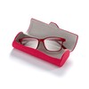 FEFI - Stabiles Hardcase Brillenetui im bunten Leinen-Look (blau)