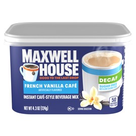 Maxwell House Sugar-Free French Vanilla Cafe Decaf Instant Cafe-Style Beverage Mix, 4.3 oz. Canister