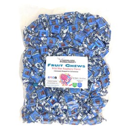 Wild Blue Raspberry Flavored Fruit Chews, 2 Pounds Bulk