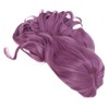 Peluca de Pelo Largo Morado, Fibras, Agarre Suave, Elasticidad Ajustable,
