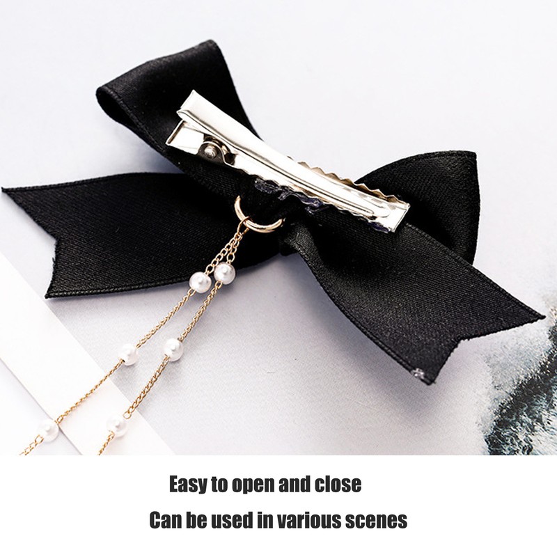 4Pcs Bow Hairpins Metal Snaps Barrettes Hair Clips Accessories with