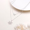 Flyow Snowflakes Layered Choker Necklace S925 Sterling Silver Lab Moonstone