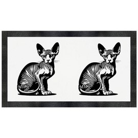 'Sphynx Cat Sitting' Pet Feeding Mat (PM00029212)