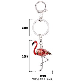RAIDIN Enamel Alloy Cute Pink Flamingo Keychains for Women Bird Keyring Jewelry for Car Keys Purse Accessories Charms (Red)