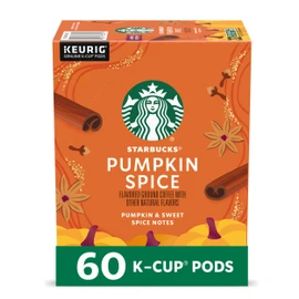 Starbucks K-Cup Coffee Pods, Pumpkin Spice Naturally Flavored Coffee for Keurig Brewers, 100% Arabica, Limited Edition, 6 Boxes (60 Pods Total)