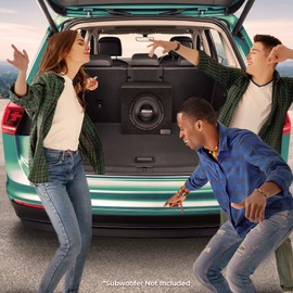 Bbox Single 10 Inch Subwoofer Sealed Enclosure - Car Subwoofer Box & Enclosures - Premium Subwoofer Box Improves Audio Quality, Sound & Bass - Red & Black Spring Terminals - Charcoal