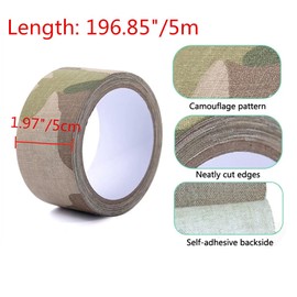 homeemoh 5cm x 5m Self Adhesive Protective Camouflage Tape, Camo Wrap Waterproof Tapes Stretch Bandage Duct Tape for Outdoor Camping, OD Green