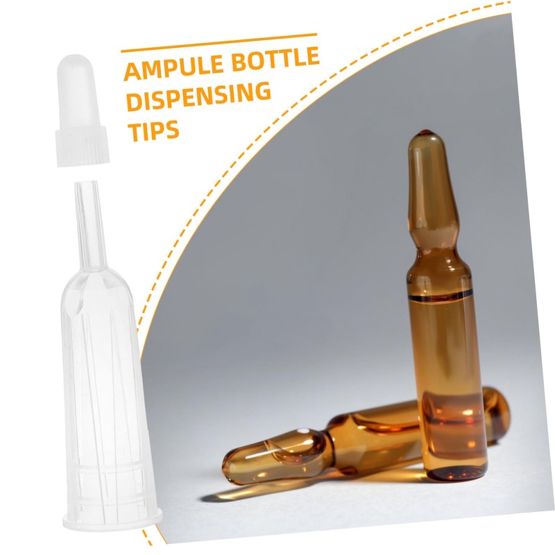 Ipetboom 6pcs Ampule Tips Transparent Liquids Dispensing Applicator Caps Replacement