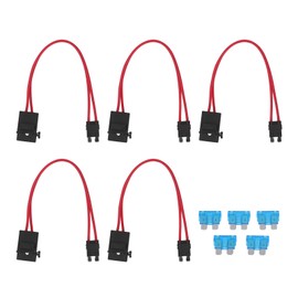 5Pcs Car Fuse Holder Connector Mini Heavy Duty Wire Extension for Vehicle ATM 20A 16AWG with 5 Fuses ACT M 19.1mm