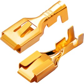 Twidec/200PCS 6.3mm Female Spade Connector Quick Splice Crimp Terminals Non Insulated Wire Connector for Electrical Wiring Relay Car Audio Speaker N-005-6.3MM-FH