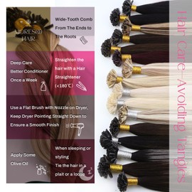 Moresoo U Tip Hair Extensions Human Hair Balayage Dark Brown to Blonde U Tip Keratin Hair Extension Human Hair 24 Inch Utip Hair Extensions Human Hair Ombre Dark Brown Hair 50G/50S #3/8/22