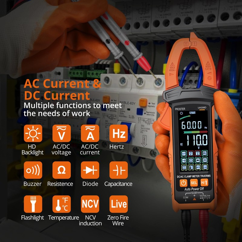 Proster Digital Clamp Meter - 600A DC AC Current 600V