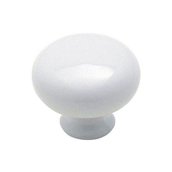 1-1/8" Crisp Metal Painted Knob White