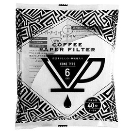 TRIDEA Paper Filters for 1 to 6 Cups, 40 Count, White (White, 1 Bag (40 Count)