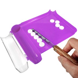 Medarchitect Right Hand Pill Counting Tray with Spatula (Purple - Wood Handle)