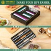 Calmbee 9-in-1 Bamboo Kitchen Organizer - Black & Multicolor Modern