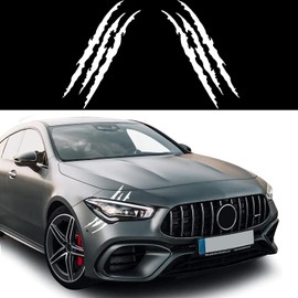 VICDUEKG Monster Claw Sticker, Pack of 2 Eyebrow Headlight Stickers, Car Waterproof Vinyl Decals, Car Sticker, Decoration, Monster Claw Car Sticker, Aesthetic Sticker (White)