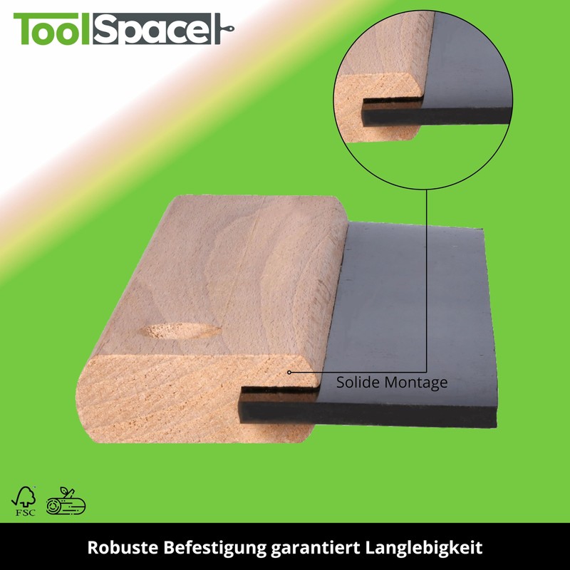 ToolSpace Rubber Spatula 250 mm Tile Spatula Joint Rubber Wooden