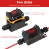 3PC 12V Waterproof Inline Power Switch Set-IP67 Weatherproof Inline Switch,10AWG