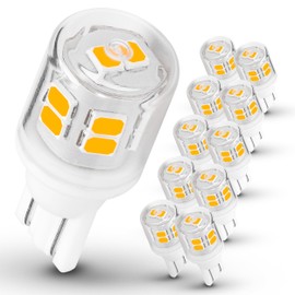 Xyanmc T5 T10 Wedge Base Landscape LED Light Bulb 12-24v, 7W 11W 18W 25W 30W Equivalent, T10 LED 3W 2700K Warm White for Interior RV Camper Marine Boat Yacht Trailer Deck Light Path Light,10 Pack