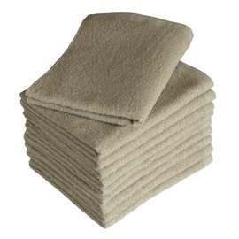 [19inch] Face Towels, 10 pieces, Thin, 200 momme, 100% Cotton, Solid, Dark Color, Absorbent, Quick Drying, Total Pile Not See-through, Slightly Long, Easy to Wrap, Ideal for Sauna, Hot Springs, Gym
