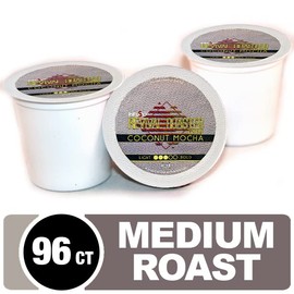 96 Count - Coconut Mocha Coffee, Single Serve Coffee Pods for Keurig K Cup® Brewers - InfuSio Revival Roaster Premium Roasted Coffee (Coconut Mocha, 96 count Compatible with 2.0)……