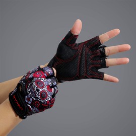 Workout Gloves for Women Men - Weight Lifting Gloves with Full Palm Protection & Extra Grip for Women Gym, Weightlifting, Weight Lift, Rowing, Exercise, Sport, Cycling.Skull-Large